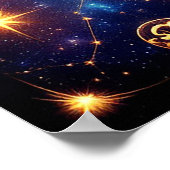 Löwe-Sternzeichen-Geschenk für kraftvolle Feuerene Poster (Ecke)