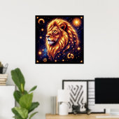 Löwe-Sternzeichen-Geschenk für kraftvolle Feuerene Poster (Heimbüro)