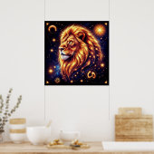 Löwe-Sternzeichen-Geschenk für kraftvolle Feuerene Poster (Küche)