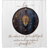 Löwe Sternzeichen Gold und Schwarz Duschvorhang (Vorderseite)