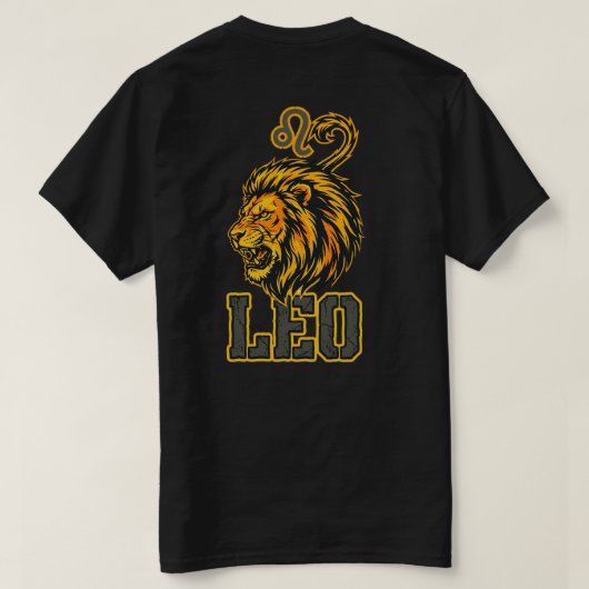 Löwe-Sternzeichen Goldene Krone Vorhut T-Shirt (Design Rückseite)