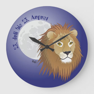 Löwe - Sternzeichen Große Wanduhr