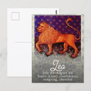 Löwe Sternzeichen Horoskop Geburtstagsfeier Postkarte