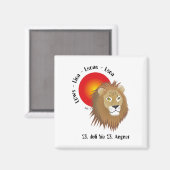 Löwe-Sternzeichen Magnet (Vorderseite/Rückseite)