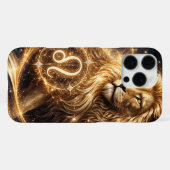 Löwe-Sternzeichen mit goldener Majestät iPhone Hülle (Rückseite (Horizontal))