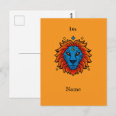 Löwe Sternzeichen Pop Art - Retro Löwe Illustratio Postkarte (Vorne/Hinten)