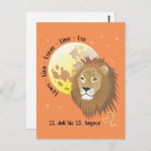 Löwe-Sternzeichen Postkarte (Vorne/Hinten)