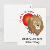 Löwe-Sternzeichen Postkarte (Vorne/Hinten)