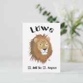 Löwe Sternzeichen Postkarte (Stehend Vorderseite)