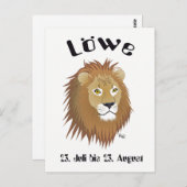 Löwe Sternzeichen Postkarte (Vorne/Hinten)