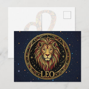 Löwe Sternzeichen Symbol Postkarte