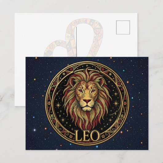 Löwe Sternzeichen Symbol Postkarte (Vorne/Hinten)