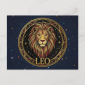 Löwe Sternzeichen Symbol Postkarte (Vorderseite)
