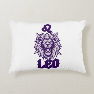 Löwe-Sternzeichen Violett Cyber-Maskottchen Dekokissen