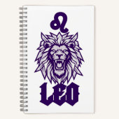 Löwe-Sternzeichen Violett Cyber-Maskottchen Notizblock (Vorderseite)