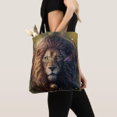 Löwe-Sternzeichen-Wasserfarben-Design Tasche (Von Nahem)