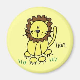 Löwe Stick Figure T-Shirts und Geschenke Magnet
