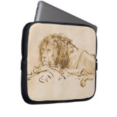 Löwe-Stillstehen (Feder auf Papier) Laptopschutzhülle (Vorne Rechts)
