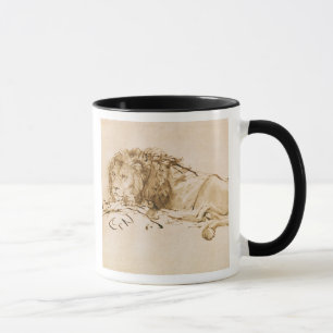 Löwe-Stillstehen (Feder auf Papier) Tasse