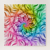 Löwe-Stolz-Mandala-Regenbogen-Strudel Puzzle (Horizontal)