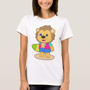 Löwe Surfen Surfboard Sommer T-Shirt