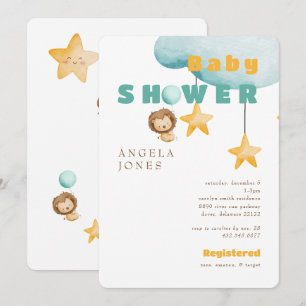 Löwe Süßer Junge Baby Shower Einladung