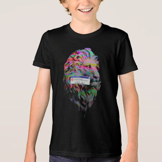 Löwe-Systemwarnung Tri-Blend Shirt (Vorderseite)
