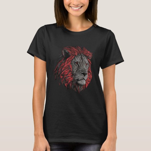 Löwe-Tier-Druck T-Shirt (Vorderseite)