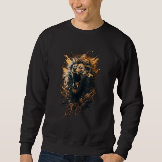 Löwe Tier König Sweatshirt (Vorderseite)