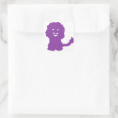 Löwe Tier Silhouette Lila Quadratischer Aufkleber (Tasche)