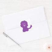Löwe Tier Silhouette Lila Quadratischer Aufkleber (Umschlag)