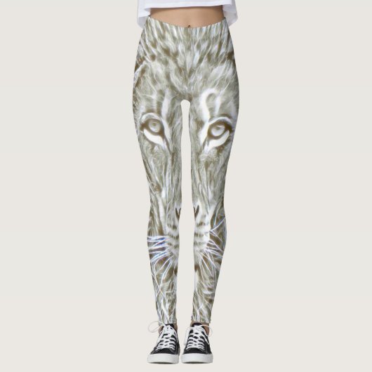 Löwe-Tierdruck-Sport Leggings (Vorderseite)