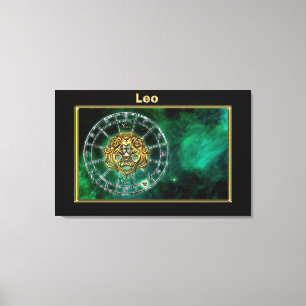 Löwe-Tierkreis-Astrologieentwurf Leinwanddruck
