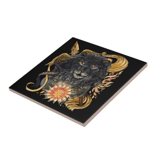 Löwe-Tierkreis Fliese (Seite)