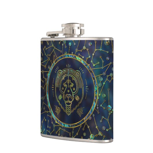 Löwe-Tierkreis-Goldohrschnecke auf Konstellation Flachmann (Links)