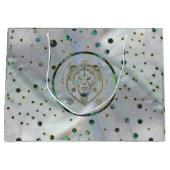 Löwe-Tierkreis-Goldohrschnecke auf Konstellation Große Geschenktüte (Vorderseite)