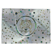 Löwe-Tierkreis-Goldohrschnecke auf Konstellation Große Geschenktüte (Rückseite)