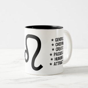 Löwe-Tierkreis-Zeichen ("der Löwe") Zweifarbige Tasse