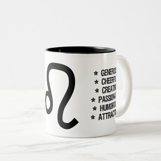 Löwe-Tierkreis-Zeichen ("der Löwe") Zweifarbige Tasse (VorderseiteRechts)