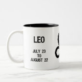 Löwe-Tierkreis-Zeichen ("der Löwe") Zweifarbige Tasse (Links)