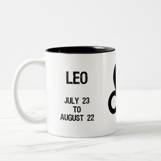 Löwe-Tierkreis-Zeichen ("der Löwe") Zweifarbige Tasse (Links)