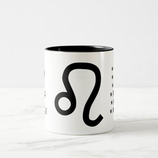Löwe-Tierkreis-Zeichen ("der Löwe") Zweifarbige Tasse (Mittel)