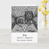 Löwe (Tierkreiszeichen) Karte (Gelbe Blume)