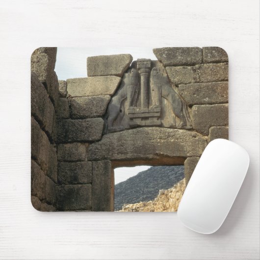 Löwe-Tor über dem Eingang Mousepad (Mit Mouse)