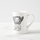Löwe u. Flucht-Knochen-China-Tasse Porzellantasse (Rechts)