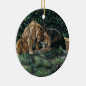 Löwe-Umarmungs-Verzierung Keramik Ornament (Rechts)