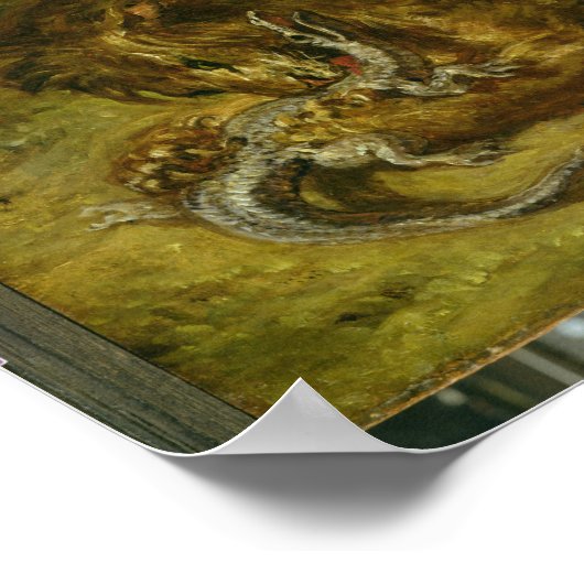 Löwe und Alligator, 1863 Poster (Ecke)