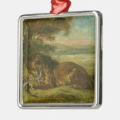Löwe und Alligator, 1863 Silbernes Ornament (Links)