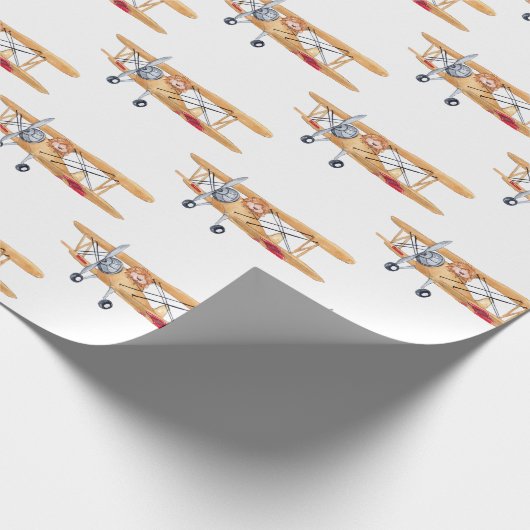 Löwe und Biplane Geschenkpapier (Ecke)
