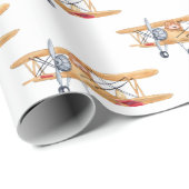 Löwe und Biplane Geschenkpapier (Rolleneckpunkt)